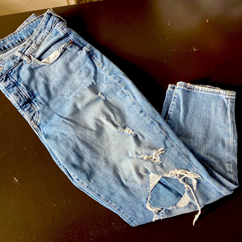 Old navy OG straight ripped blue jeans
